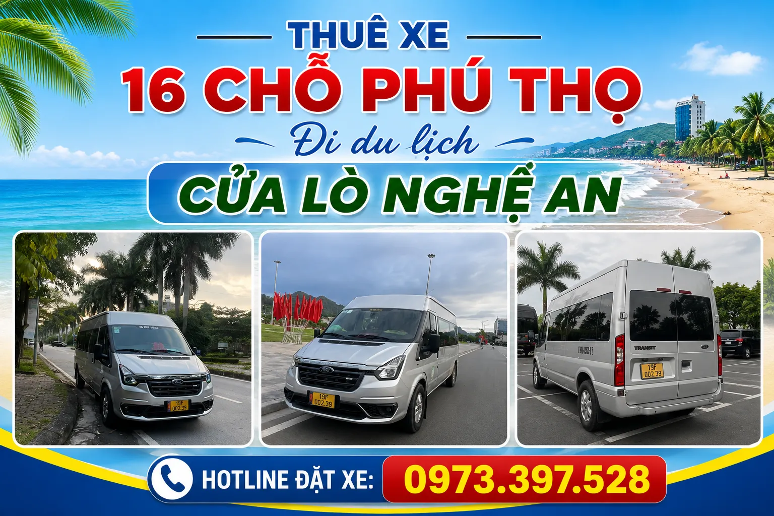 Thuê xe 16 chỗ Phú Thọ đi Cửa Lò Thuê xe 16 chỗ Phú Thọ đi Cửa Lò